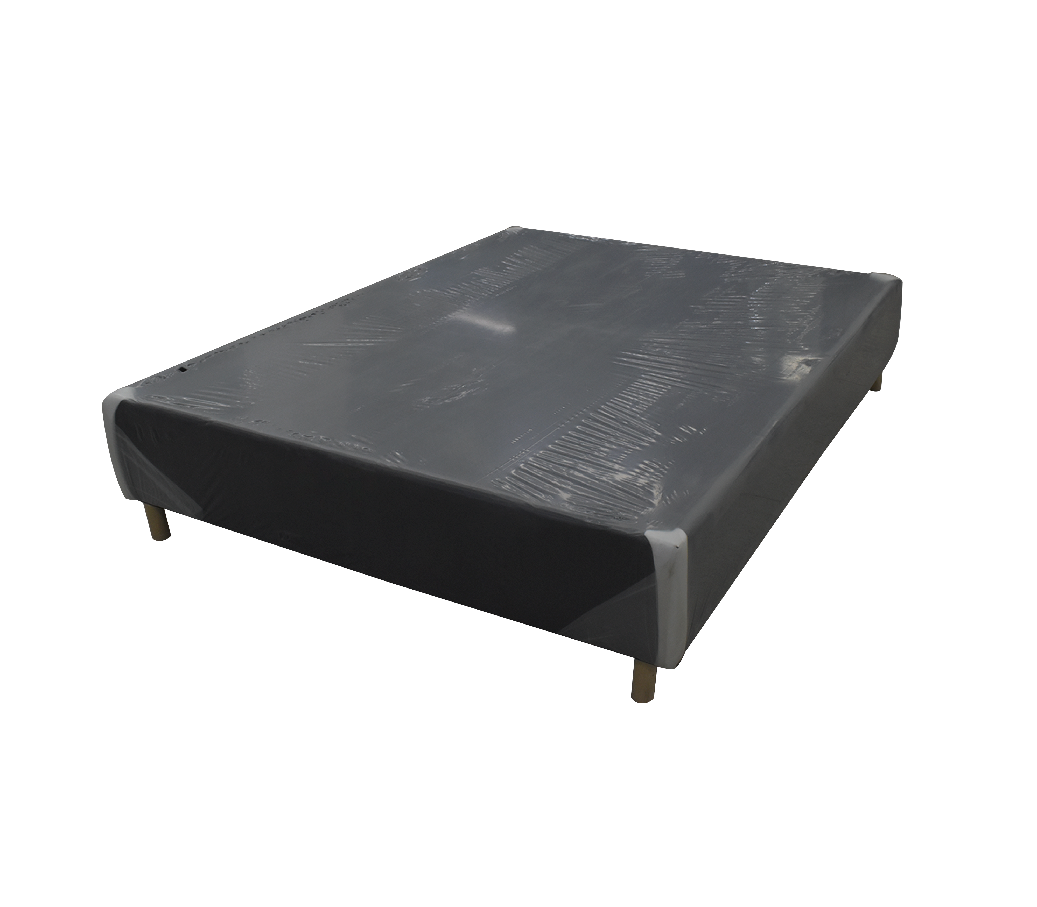 Cama box spring con colchón tela negro 90x190 cm - referencia Mqm-3136959