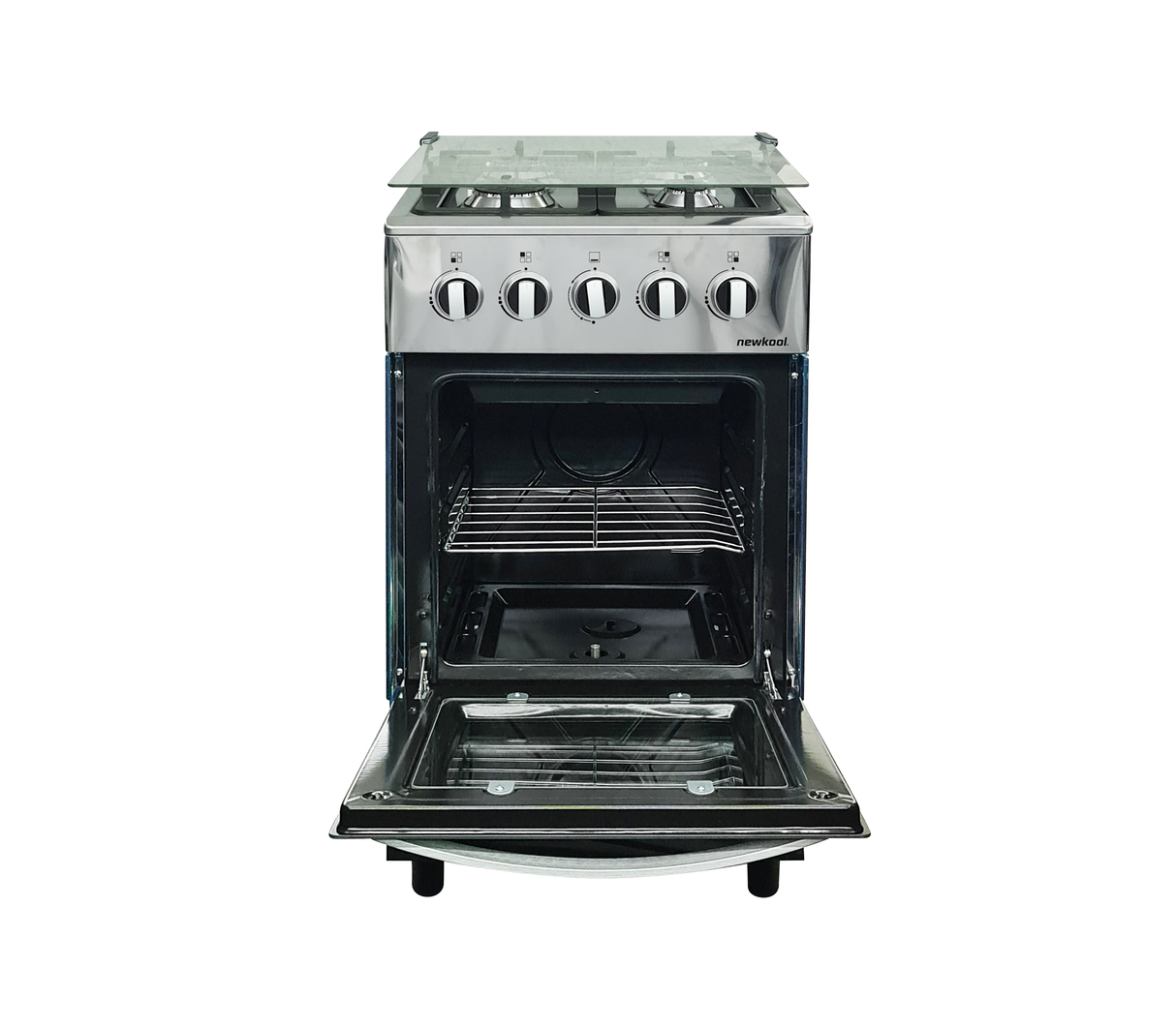 Cocina a gas 20" de piso 4h c/horno acero inox Newkool