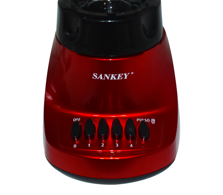 Licuadora 1.5lt 400w v/vidrio roja Sankey