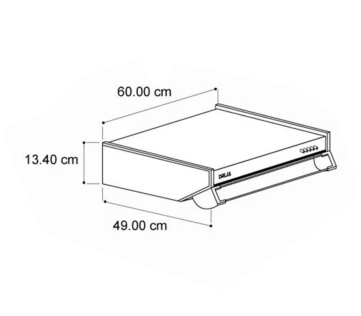 Campana compacta 60cm (24") 110-120V negra Drija