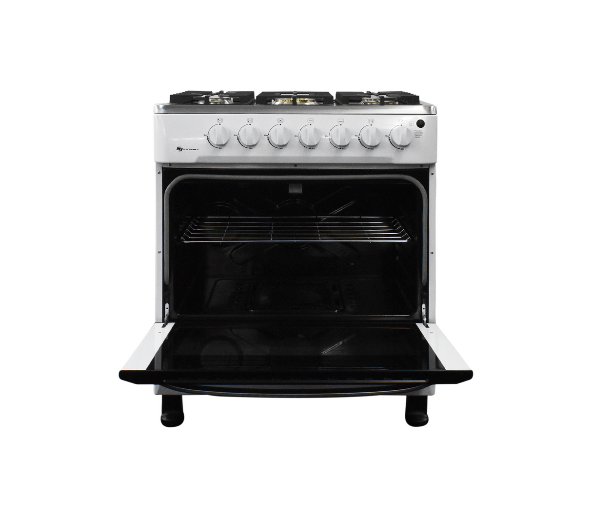 Cocina a gas 30" de piso 5 hornillas horno blanca SJ-30B5H Sj Electronics