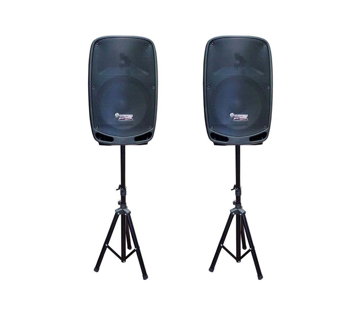 Corneta dual 15" 300w amplificada con soporte x2 unidades Saypro