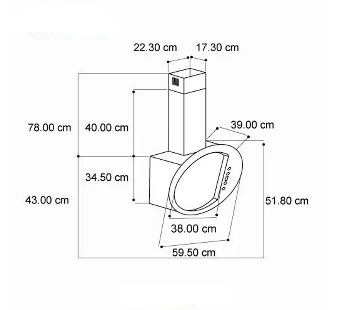 Campana eclipse 60cm (24") 110-120V negra Drija