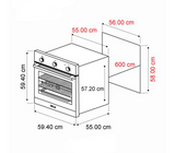 Horno para empotrar eléctrico 60cm (24") Europa 220v acero Drija