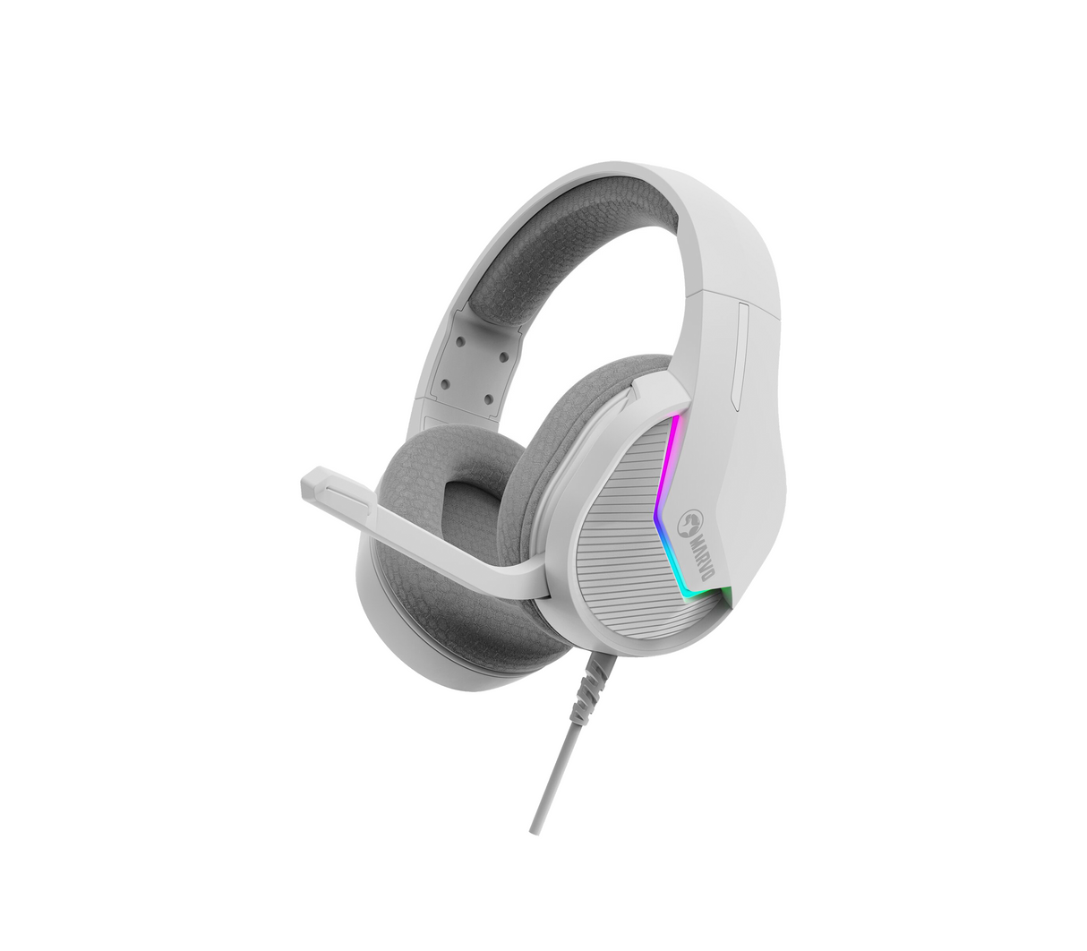 Audífonos gaming c/micrófono Tactic 40 blanco RGB Marvo