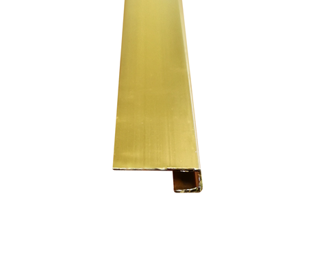 Perfil de aluminio u line 2.45m gold Powerfik