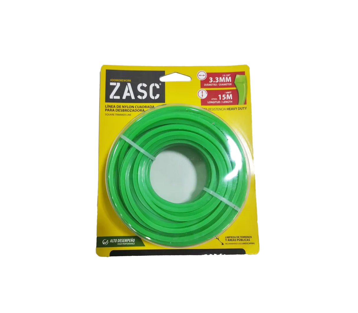 Nylon para desmalezadora 1.50m x 3.3mm cod.5-326-2 Zasc