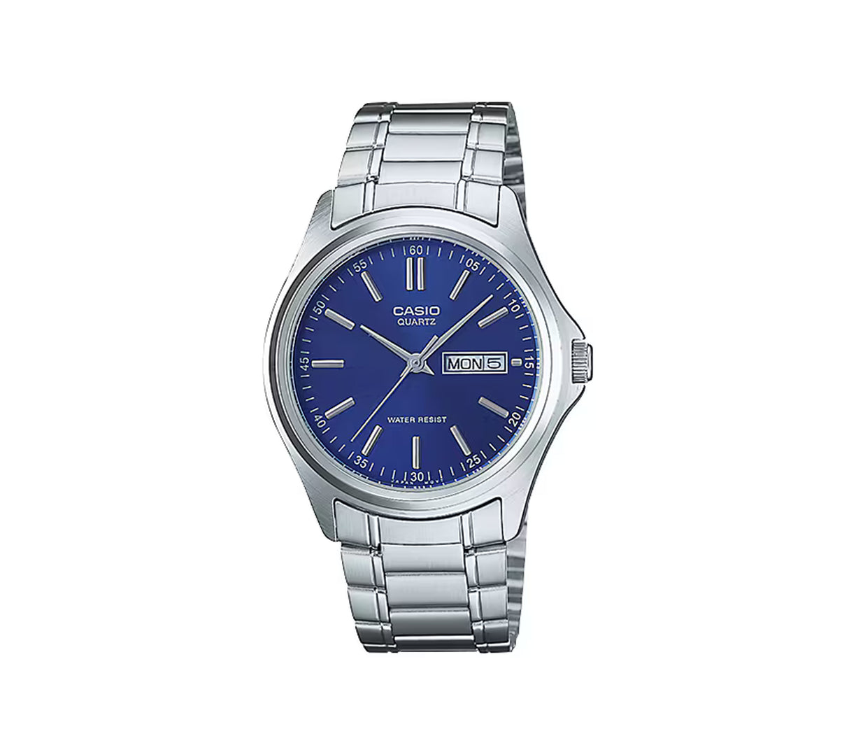 Reloj análogo casual para caballero plateado/azul Casio