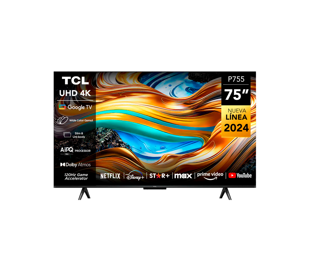 Tv led 75" 4k UHD Google 75P755 110v negro TCL