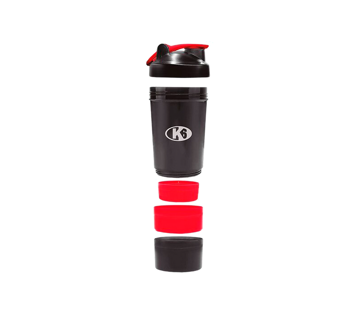 Vaso mezclador pro sport 6 en 1 450ml negro/rojo K6