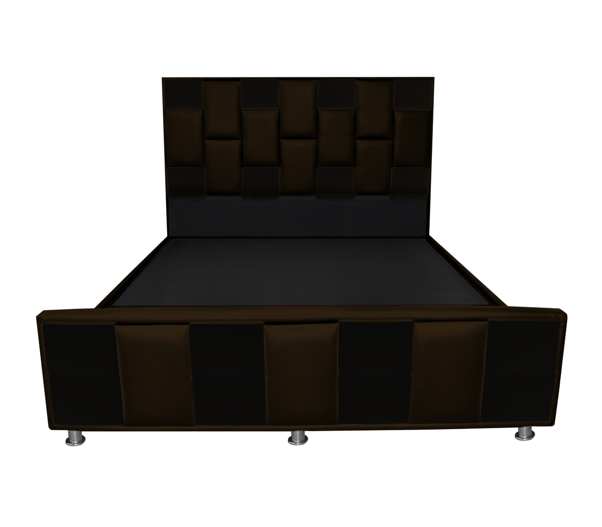 BOX SPRING C/COPETE QUEEN BIPIEL CADENA MARRON/NEGRO NOHEMI