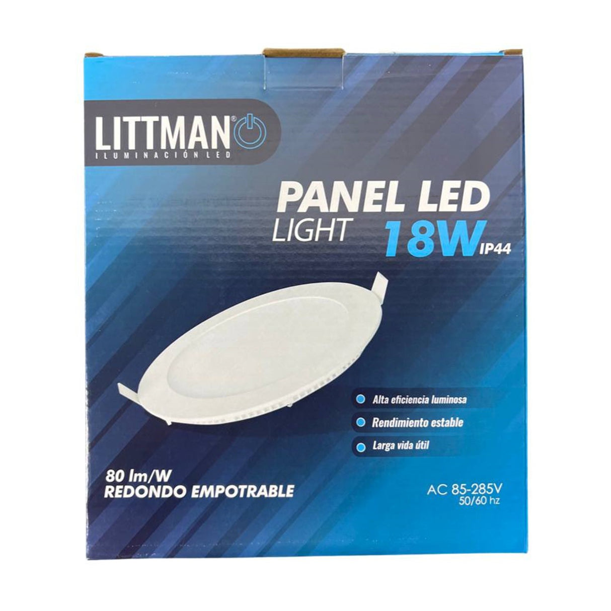 Panel Led 18w Redondo Empotrable Littman