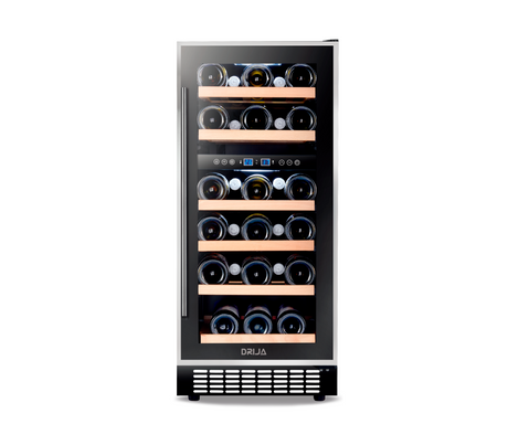 Nevera de vino de lujo independiente de 33 botellas personalizada ZS-A86  para almacenamiento de vino con estante cromado y puerta de vidrio  Reversible
