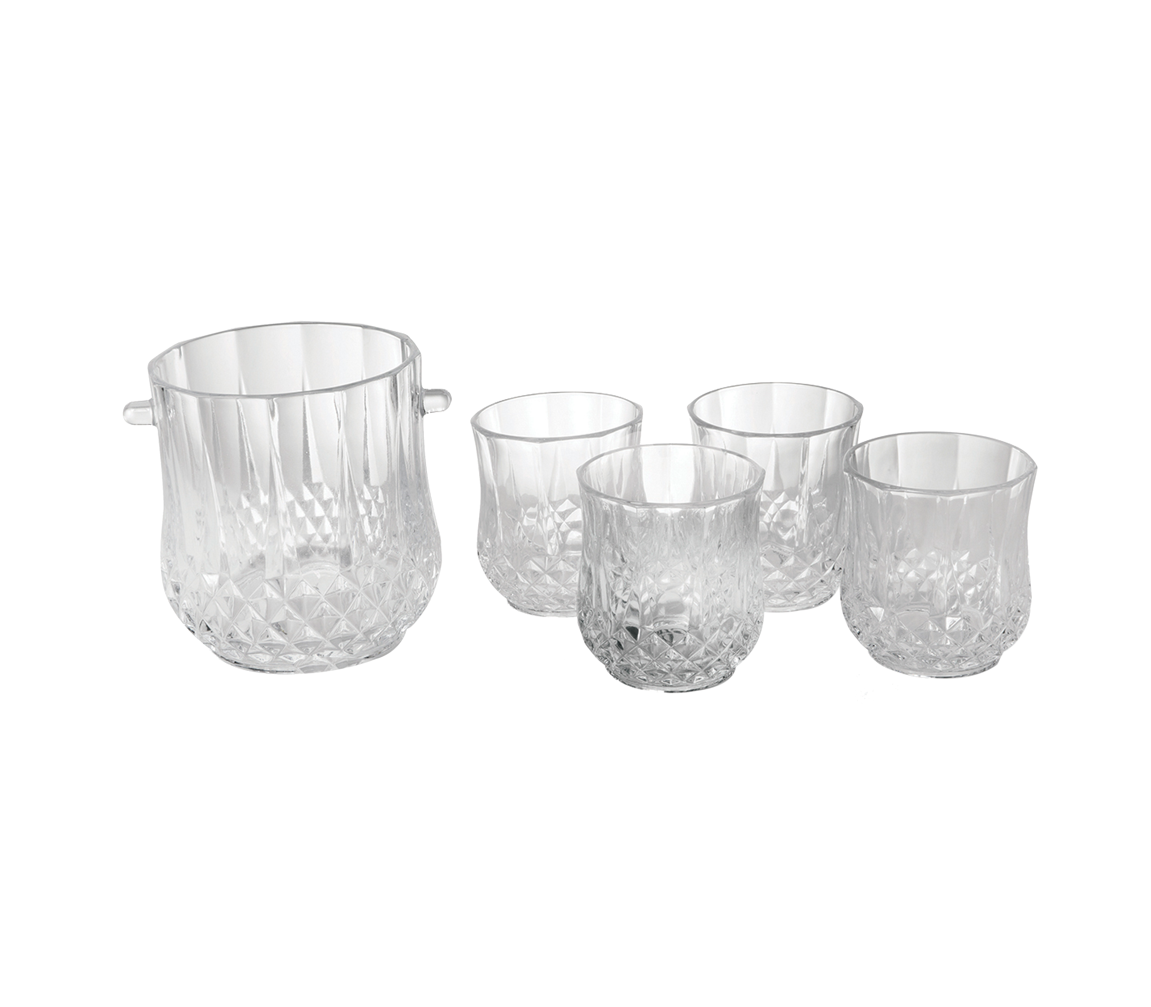 Set Hielera de Vidrio mas 4 Vasos Elegantes INSPIRA