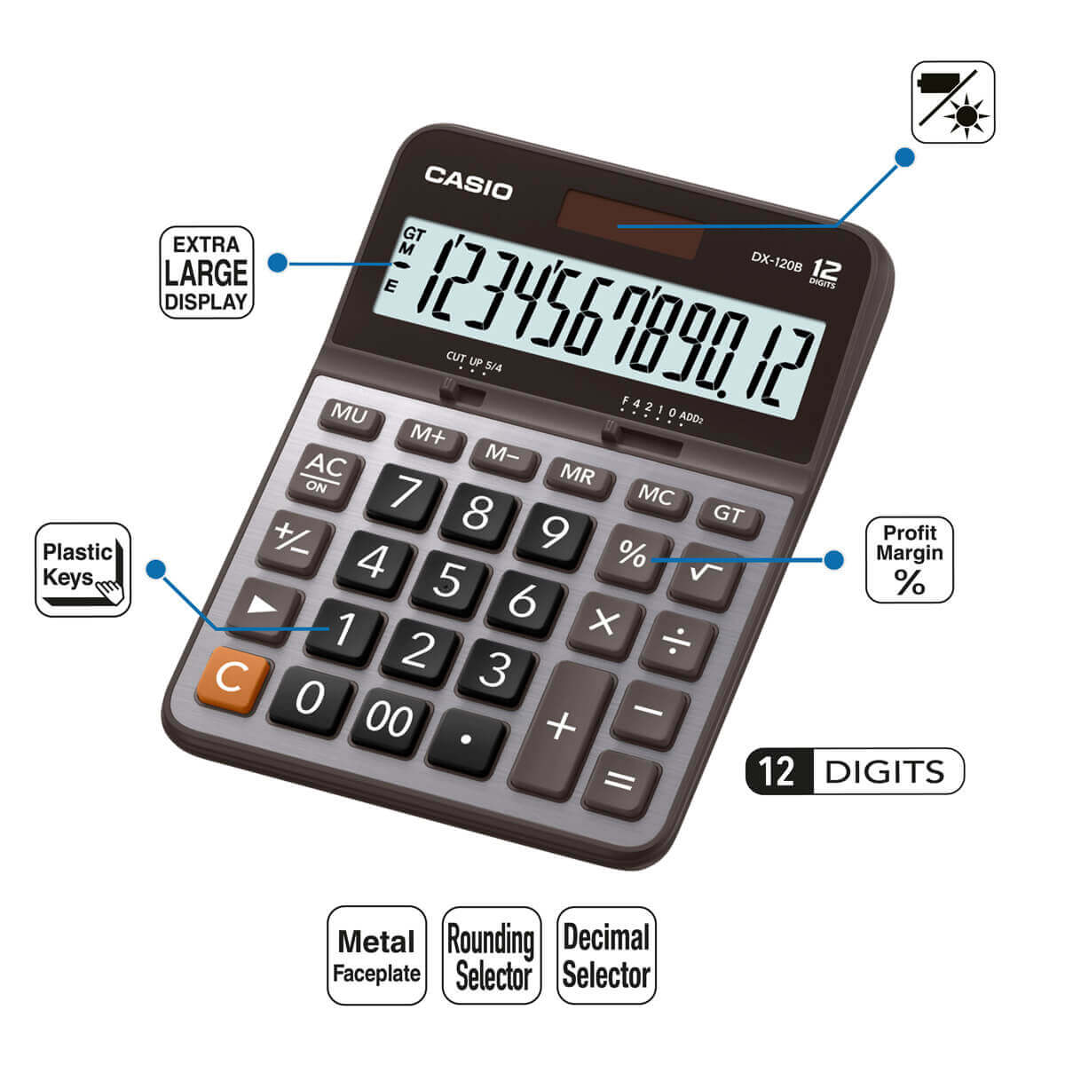 Calculadora de mesa DX-120B Casio